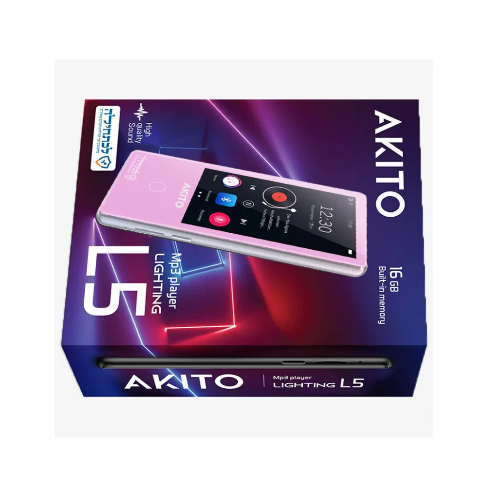 AKITO L5 16GB Kosher MP3 Player with Buttons, Built-in Speakers, Recorder, and Touch Screen (Pink) - Image 4