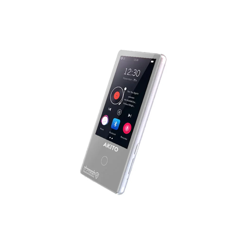 AKITO L5 16GB Kosher MP3 Player with Buttons, Built-in Speakers, Recorder, and Touch Screen (Silver)