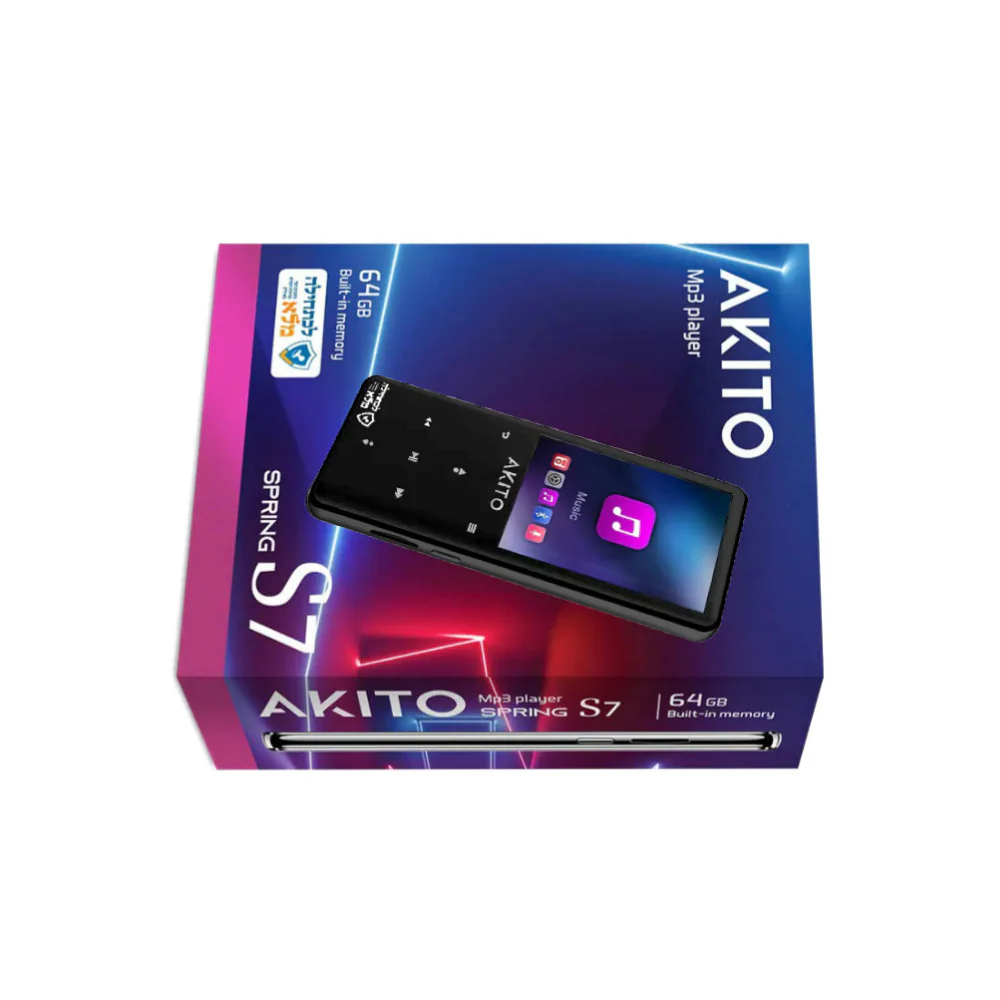 AKITO S7 64GB Kosher MP3 Player with Buttons, Built-in Speakers, Recorder, and Touch Buttons (Black) - Image 4