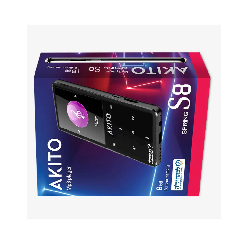 AKITO S8 8GB Kosher MP3 Player with Built-in Speaker, and Recorder (Black) - Image 5