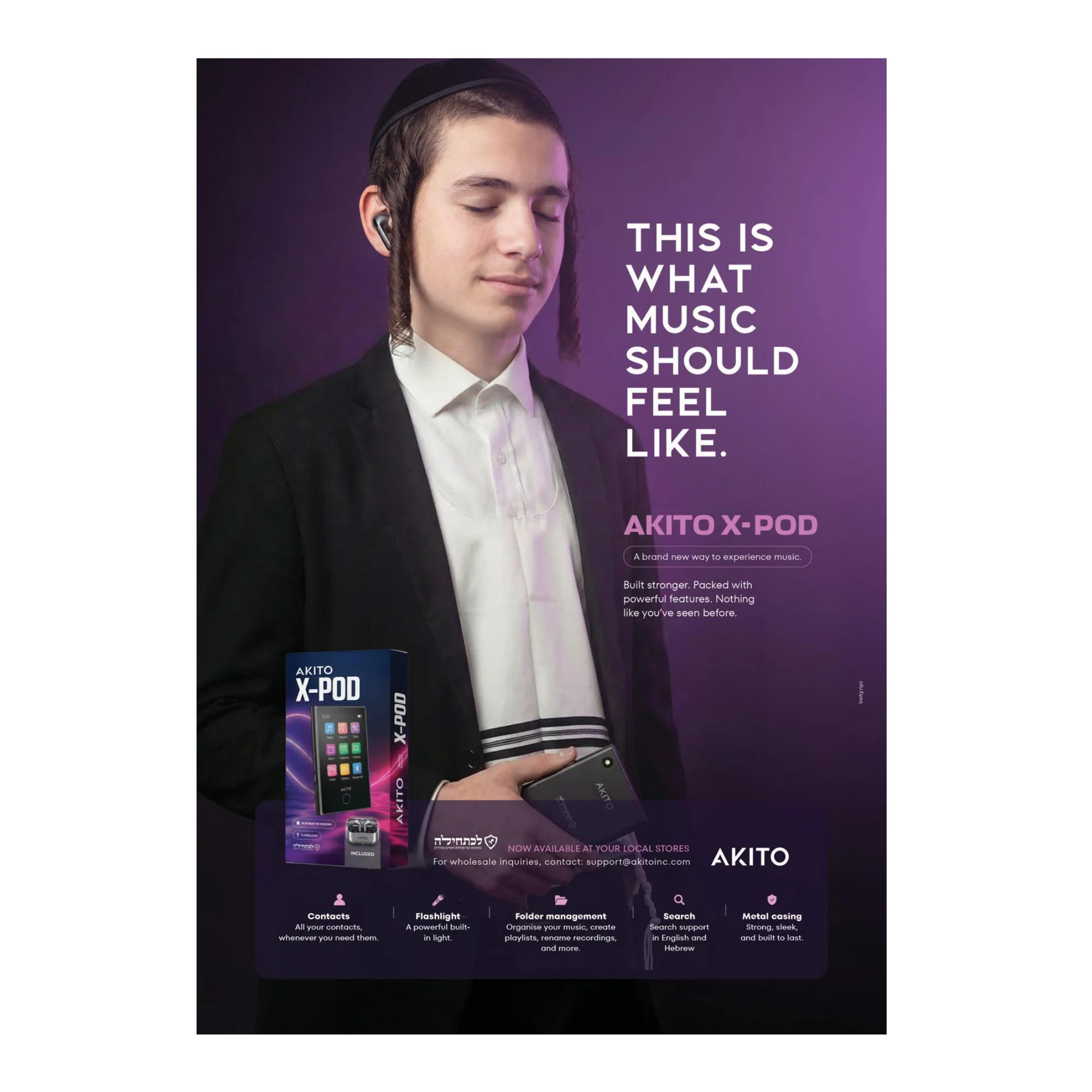 Akito X-POD Smart Bluetooth MP3 Player with Wireless Earbuds and Charging Case - Image 7