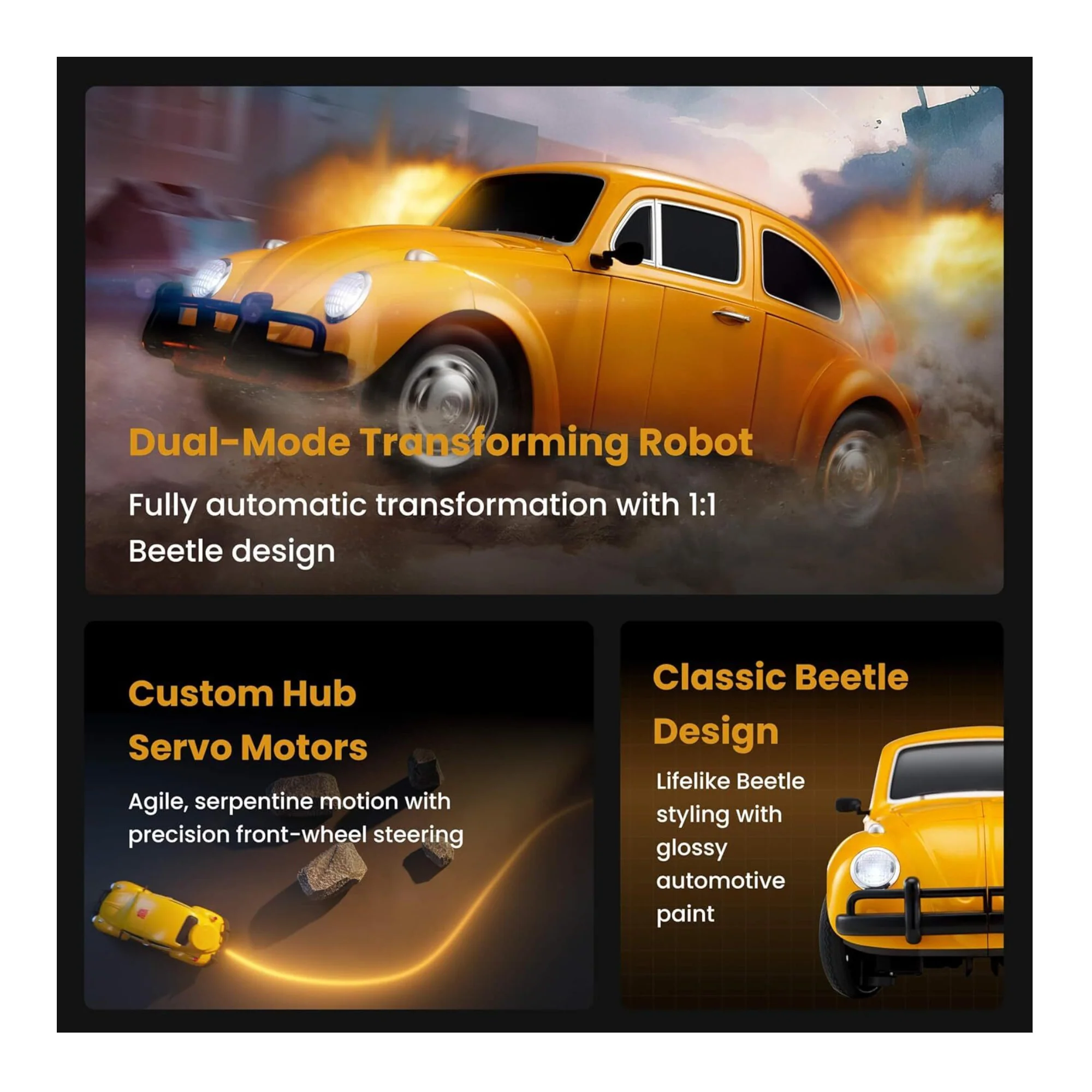 Robosen Bumblebee Flagship Transformer Robot Toy - Programmable with Voice and App Control - Image 3