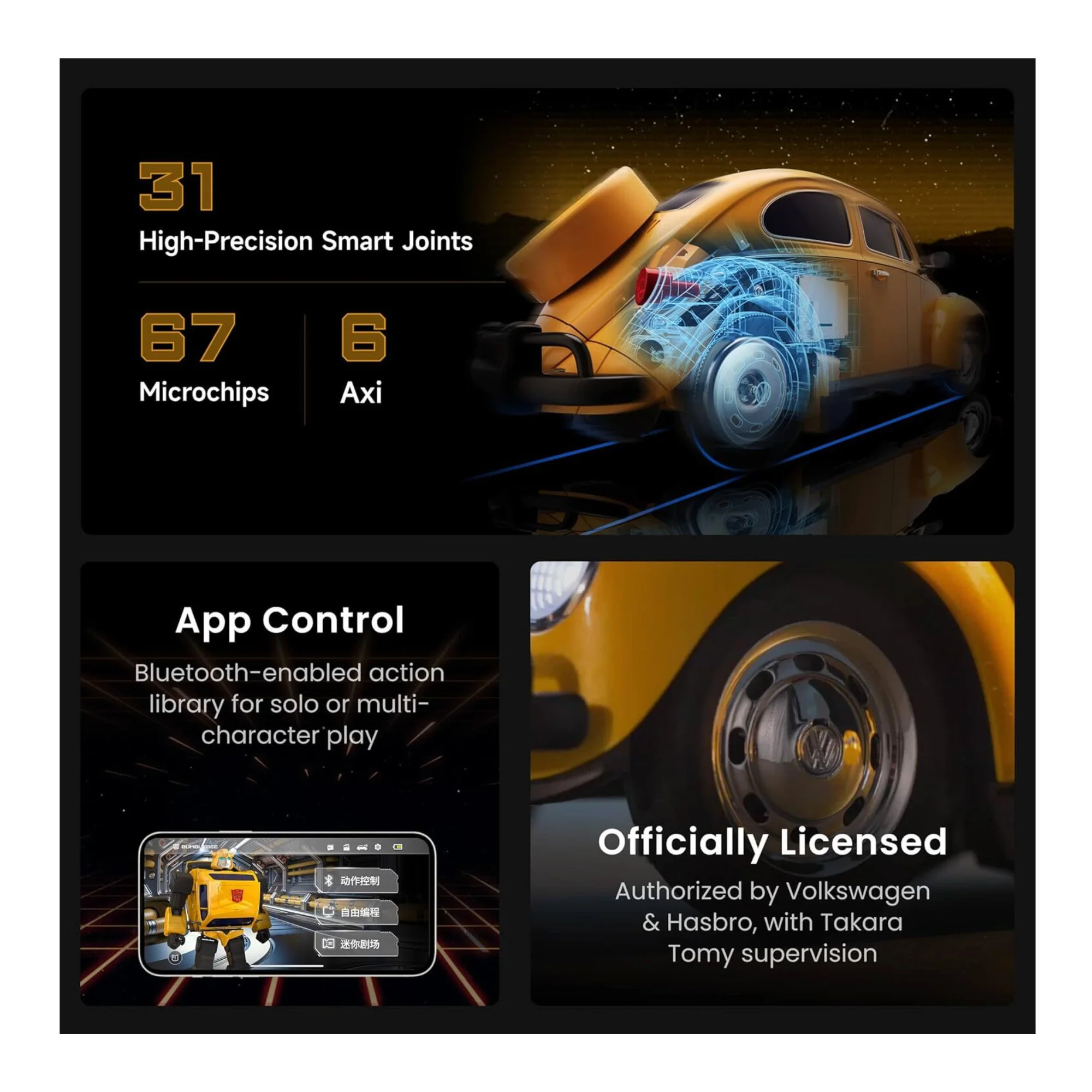Robosen Bumblebee Flagship Transformer Robot Toy - Programmable with Voice and App Control - Image 4
