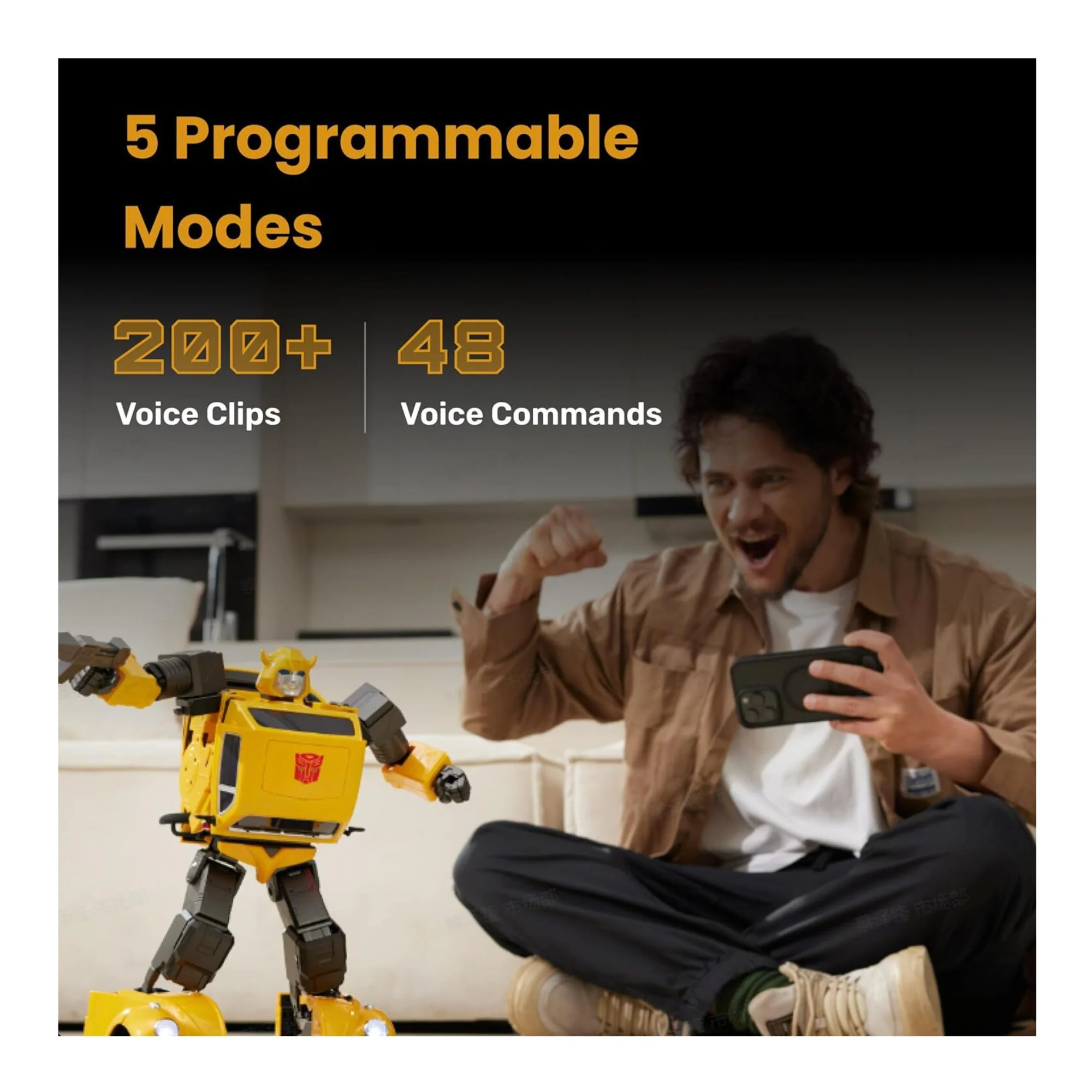 Robosen Bumblebee Flagship Transformer Robot Toy - Programmable with Voice and App Control - Image 7