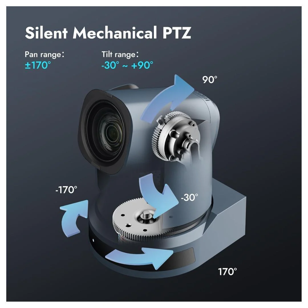 Rocware RC841U 4K Video Conferencing PTZ Camera with CMOS Image Sensor and Built-In AI Algorithm - Image 4