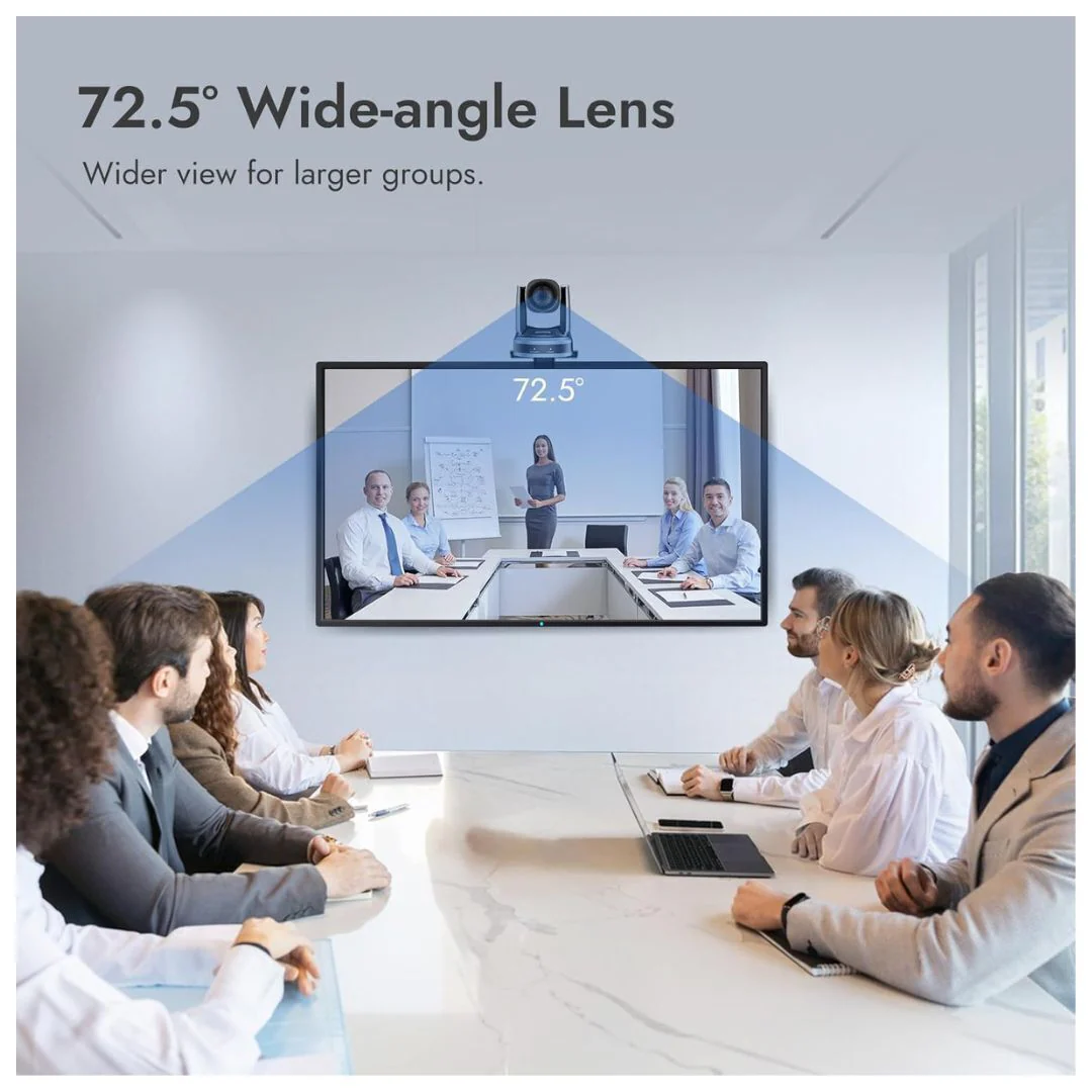 Rocware RC821U Video Conferencing Camera with 120-Degree Wide Angle Lens and Cleaning Cloth Bundle - Image 6