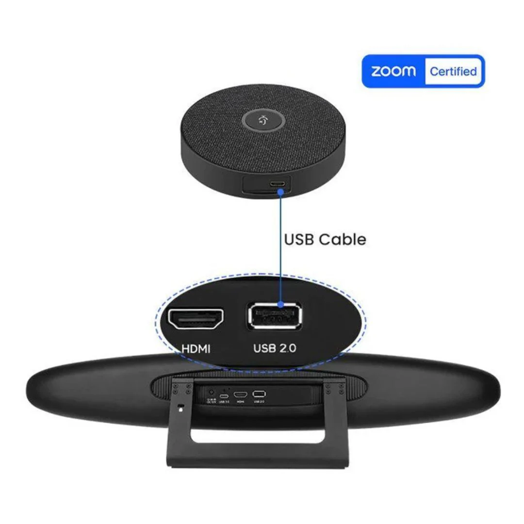 Rocware RC10 4K UHD USB Video Bar with 121-Degree Wide Field of View and Auto-Framing (Black) - Image 5