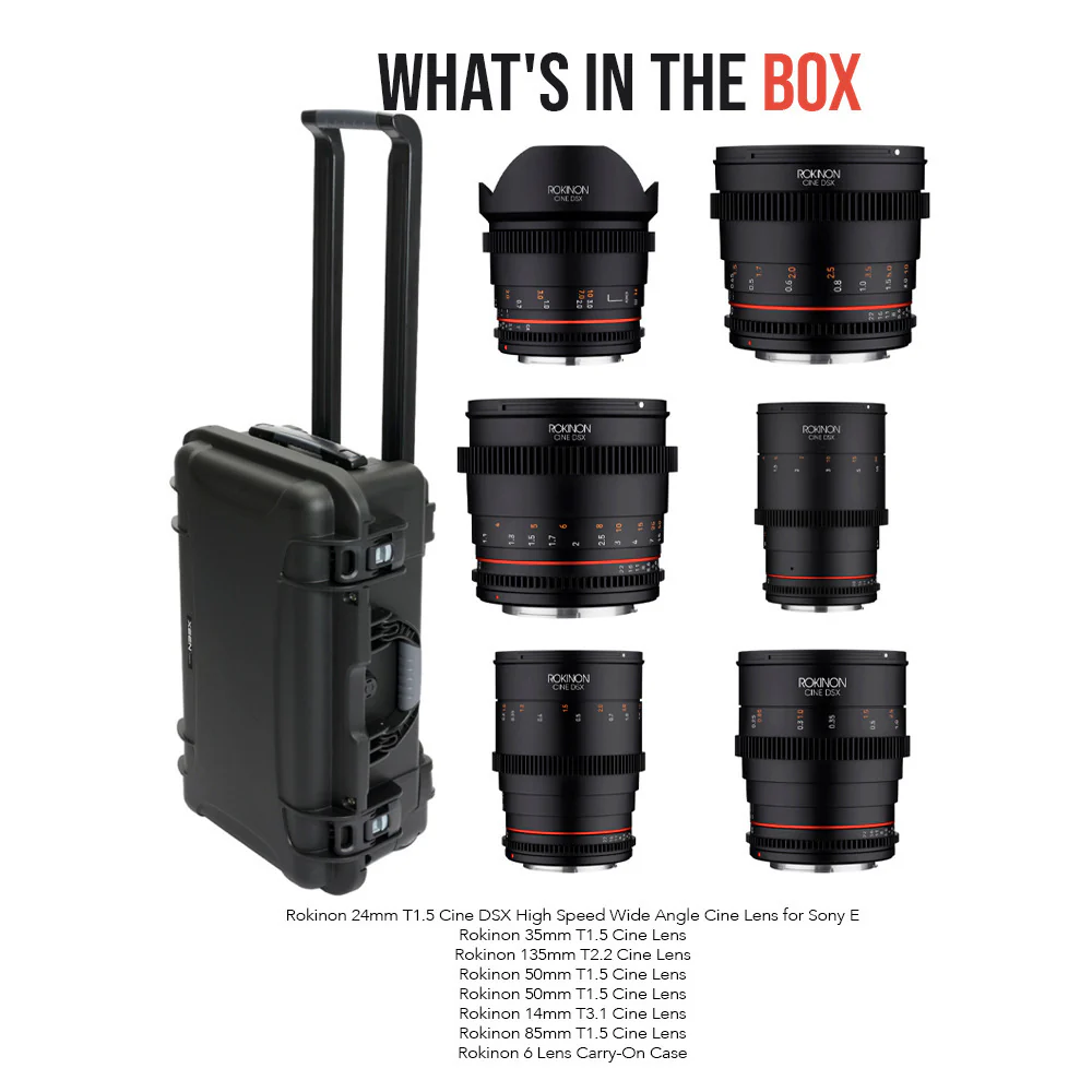 Rokinon 24mm T1.5 Cine DSX High Speed Wide Angle Cine Lens for Sony E with 35mm T1.5 Lens Bundle - Image 8