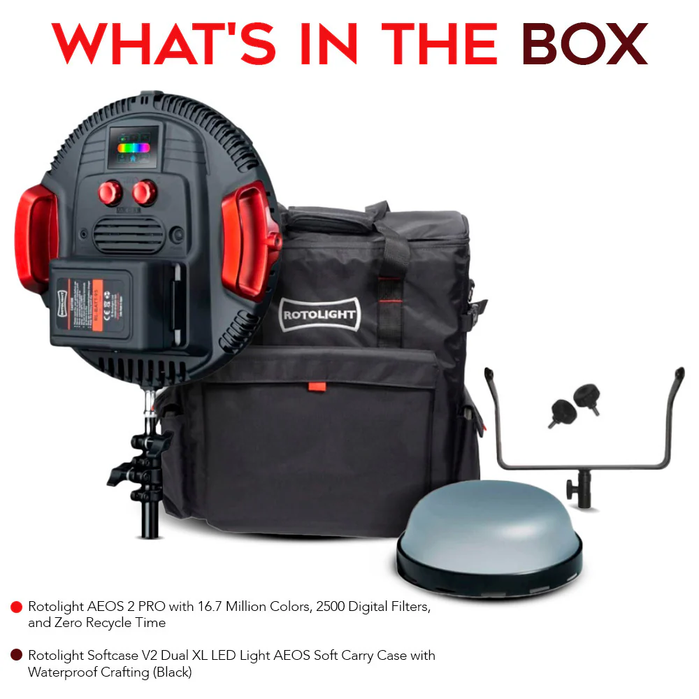 Rotolight AEOS 2 Pro LED Light with Rotolight AEOS Soft Carry Case (Black) - Image 7