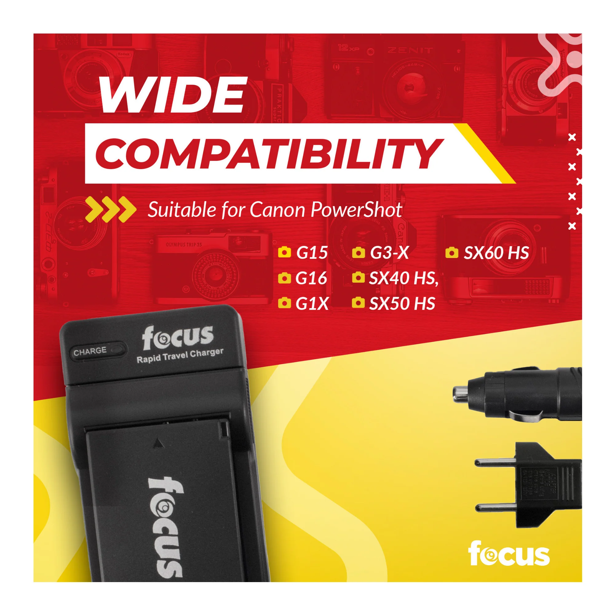 Focus Replacement Rechargeable Lithium-Ion Battery and Travel Charger for Canon NB-10L - Image 7