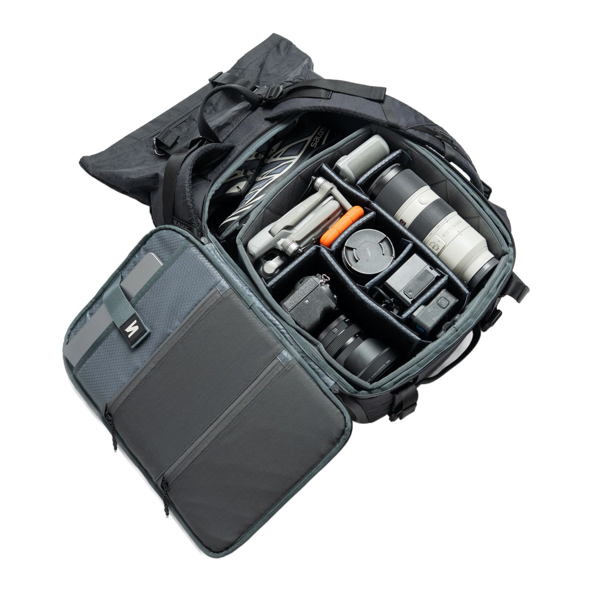 Sakk Gear Rolltop Ranger Water-resistant Camera Backpack (25L, Black) - Image 5