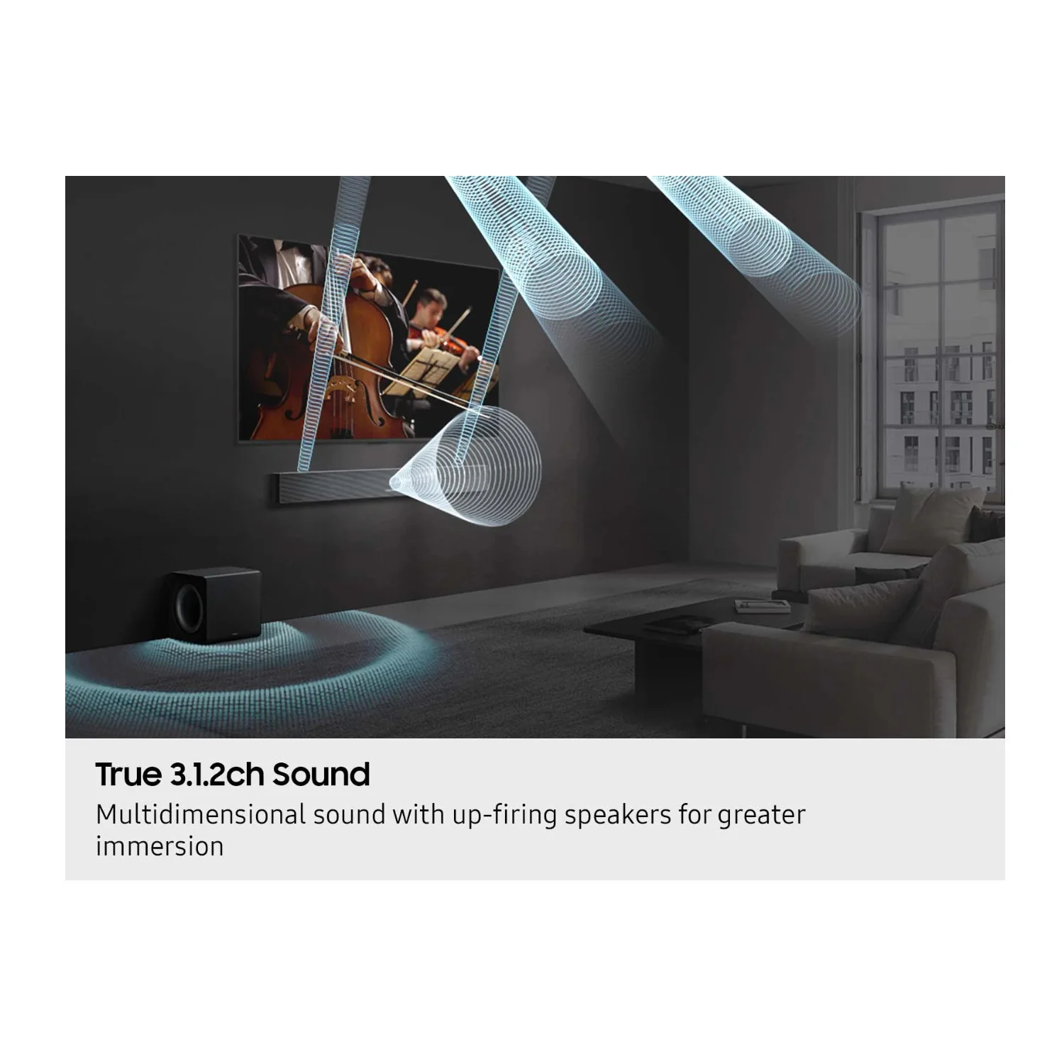 Samsung HW-QS700F 3.1.2-Channel Dolby Atmos Soundbar and Subwoofer System - Image 3