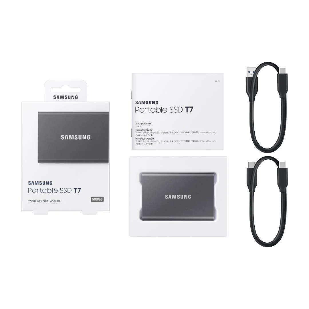 Samsung T7 USB 3.2 2TB Portable External Solid State Drive with Up To 1050 MBPS Read Speed (Gray) - Image 4