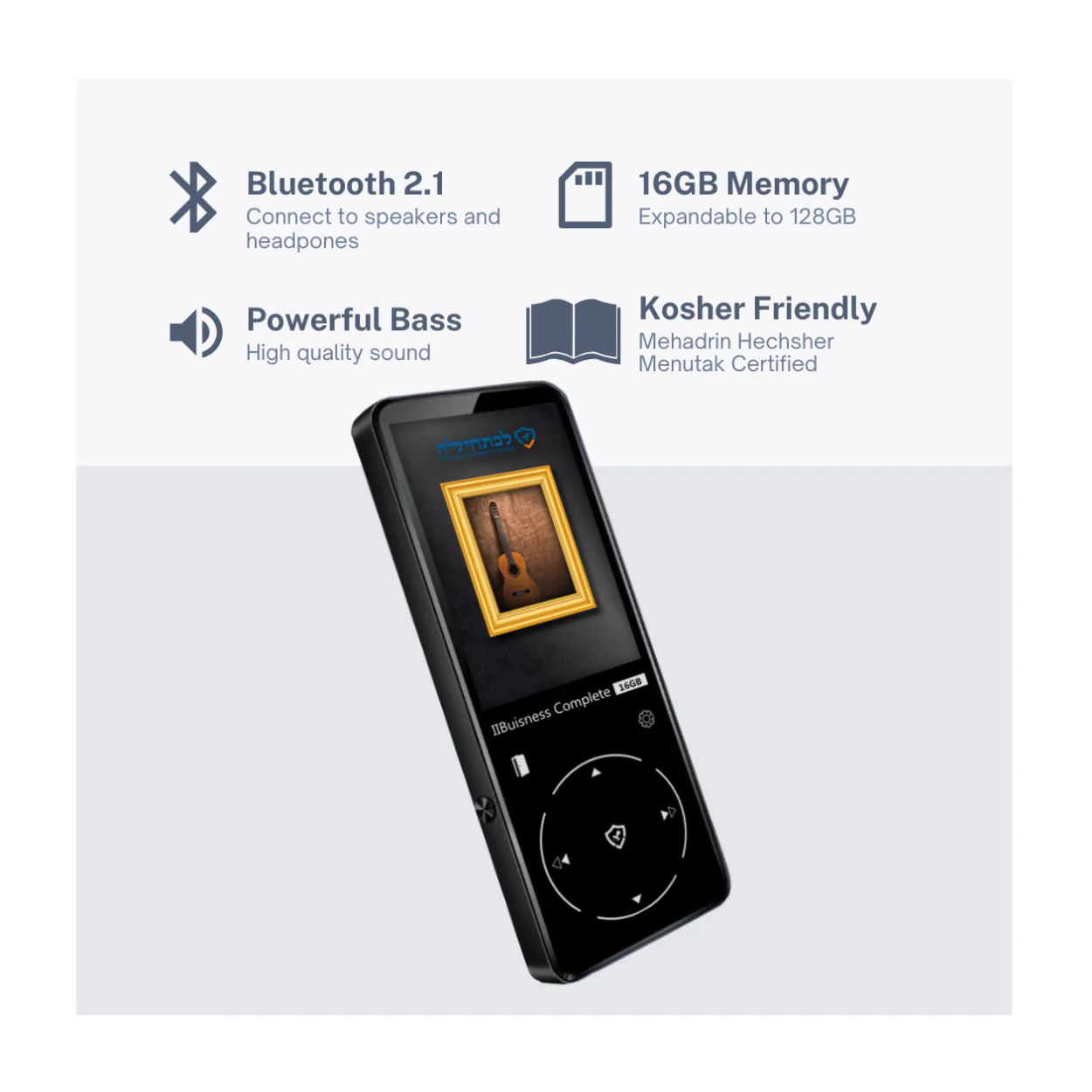 Samvix iBusiness Complete 16GB Kosher Sport MP3 Player (Black) - Image 3