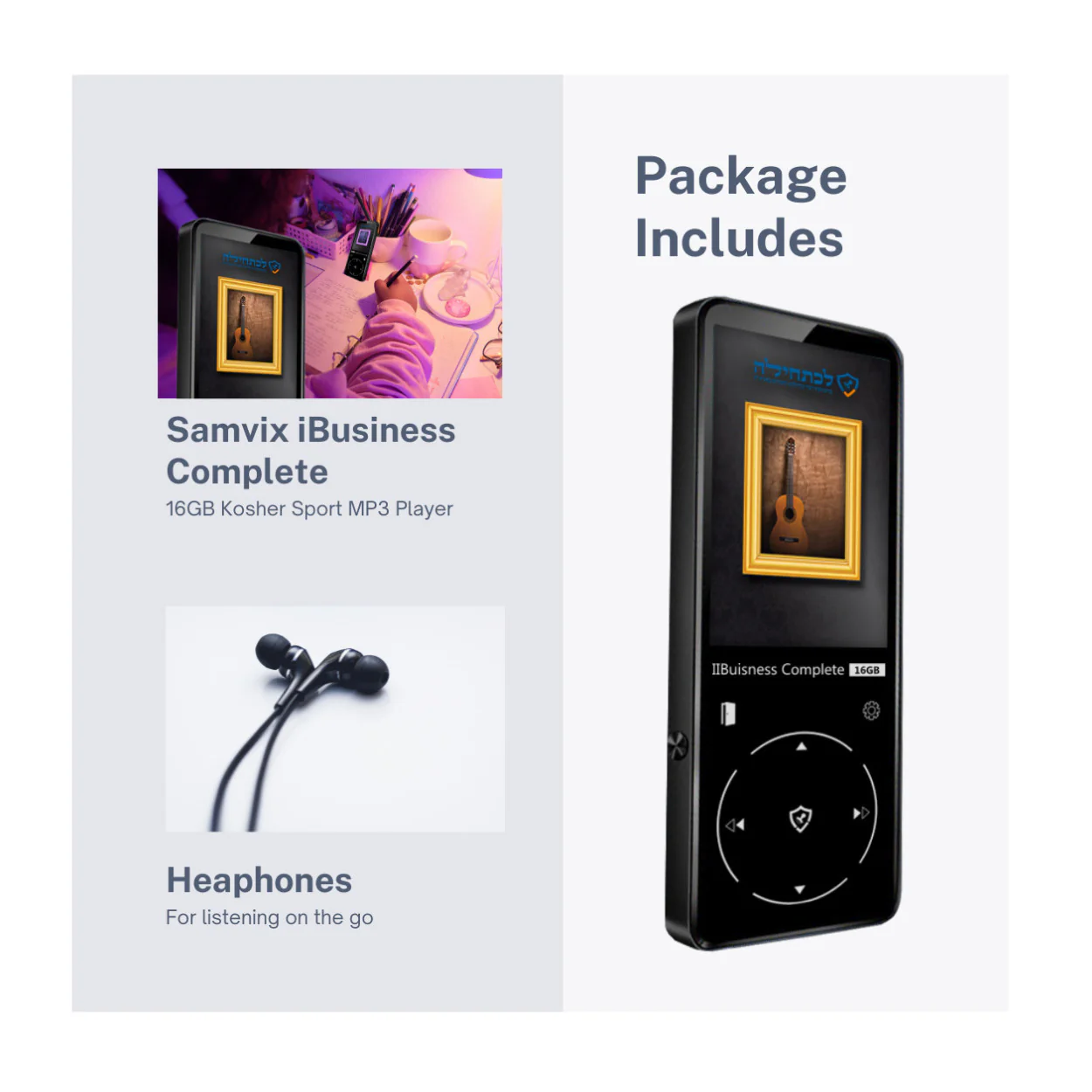 Samvix iBusiness Complete 16GB Kosher Sport MP3 Player (Black) - Image 4