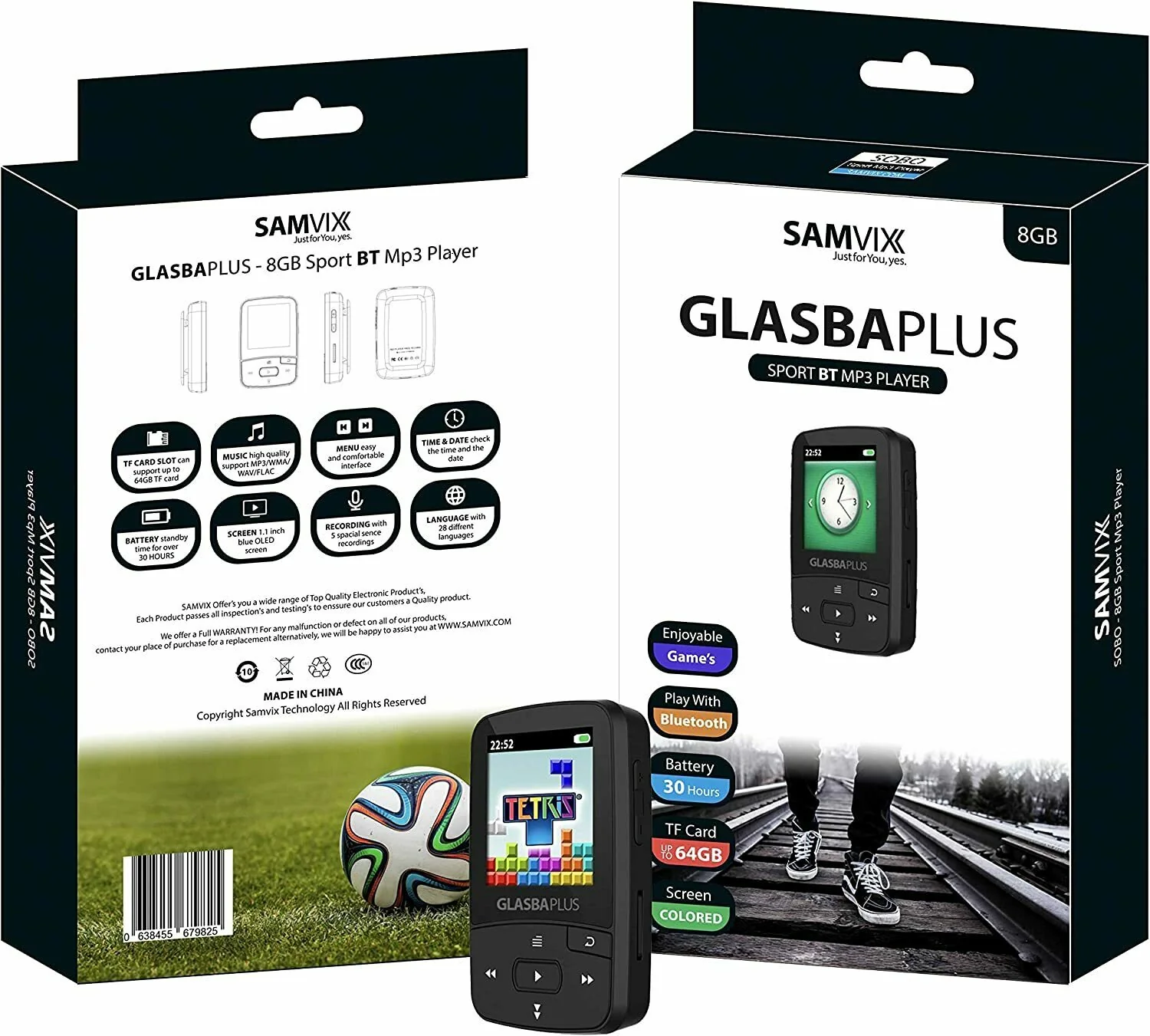 Samvix Glasba Plus 8GB Bluetooth MP3 Player with Internal Games (Gray) - Image 3