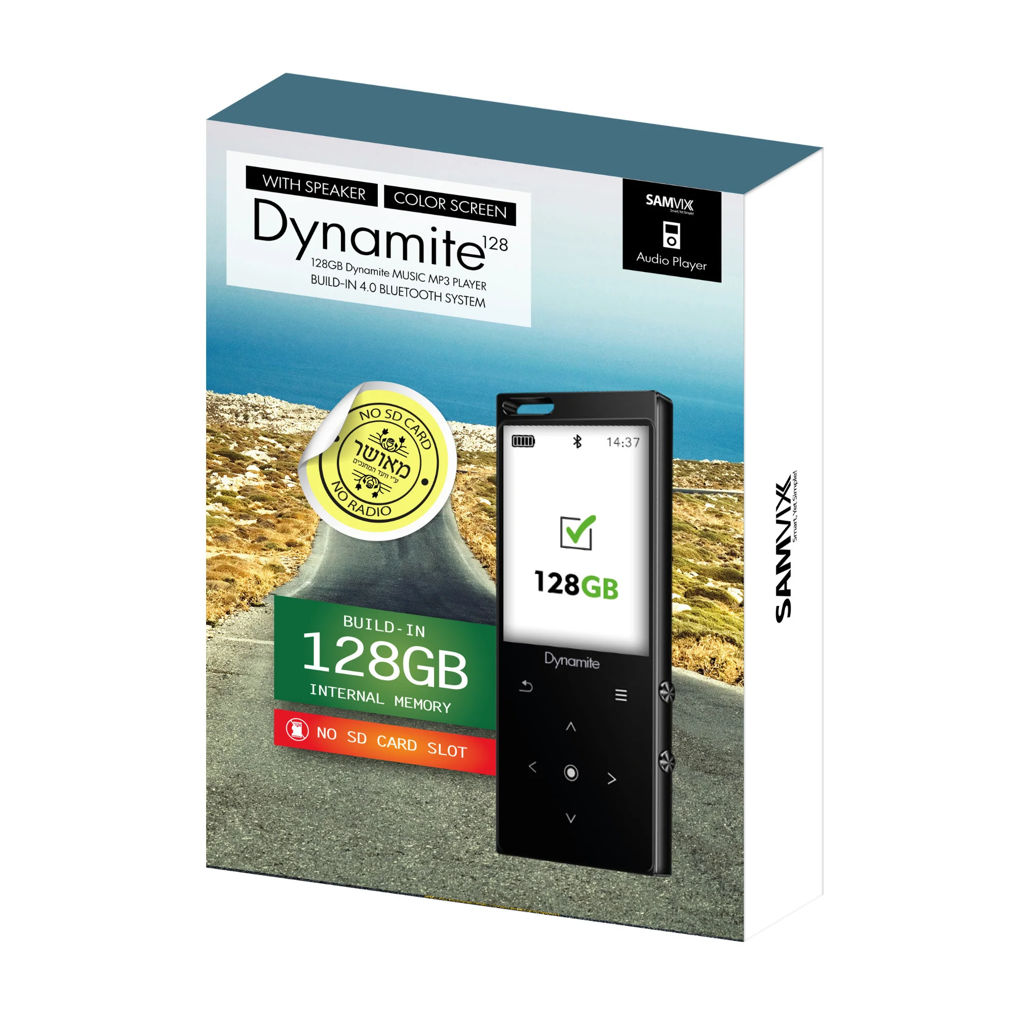 Samvix Dynamite 128GB Kosher MP3 Player with Bluetooth, Voice Recorder (Black) - Image 2