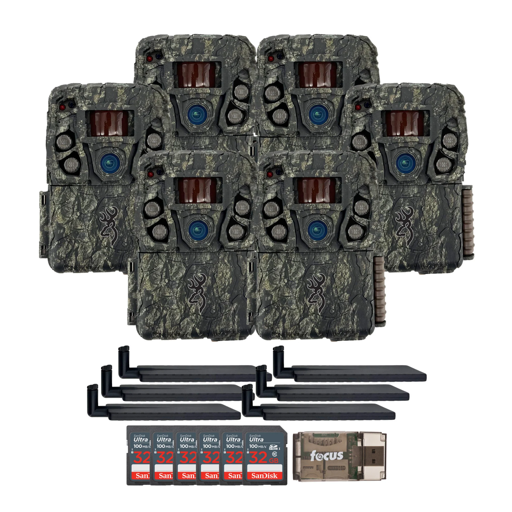 Browning Trail Cameras - Defender Wireless Vision Pro HD AI 46MP (6-Pack) Bundle