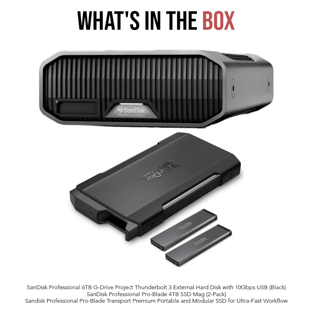 SanDisk Professional 6TB G-Drive Project Thunderbolt 3 External Hard Drive Bundle - Image 7