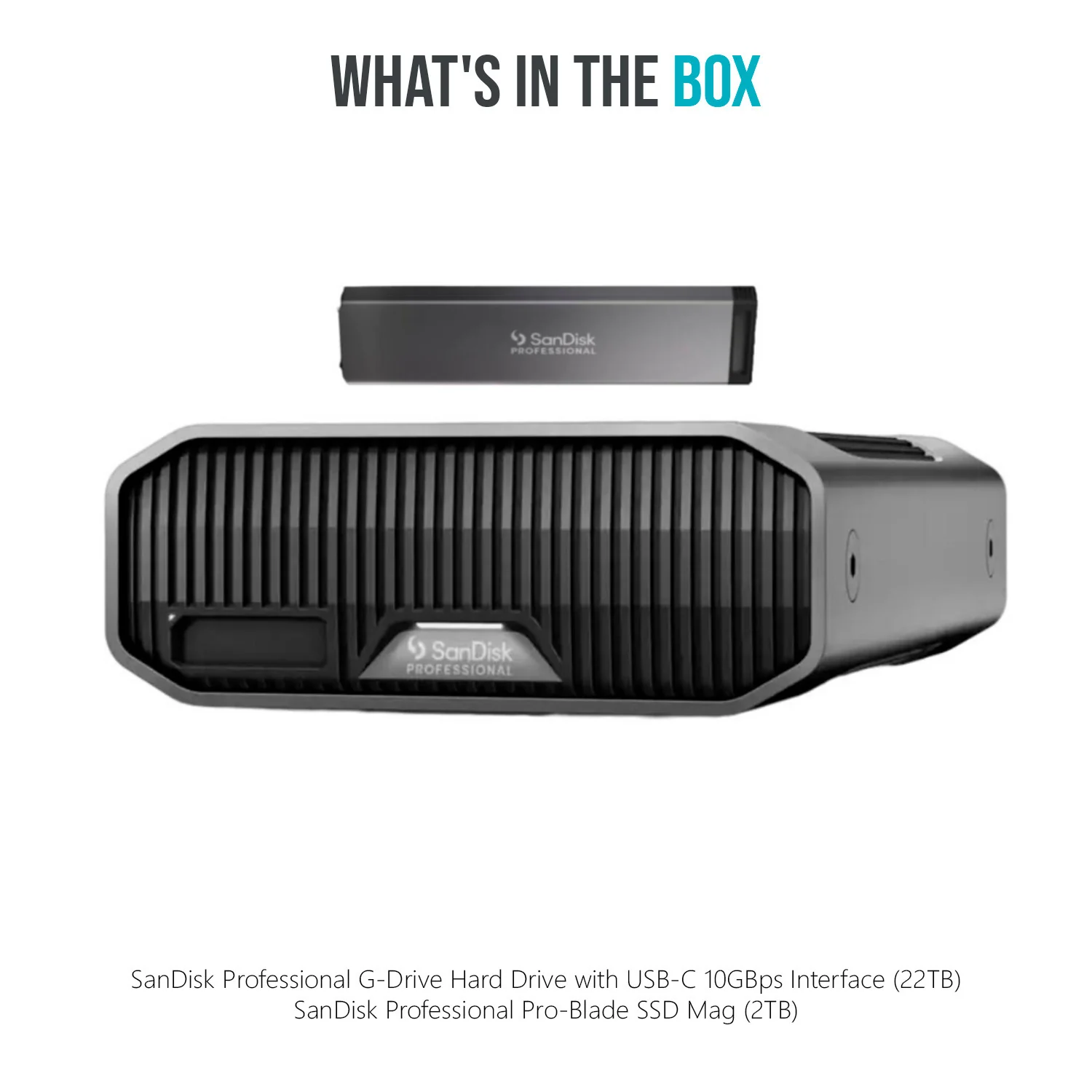 SanDisk Professional G-Drive Hard Drive with USB-C 10GBPS Interface (22TB) Bundle - Image 7