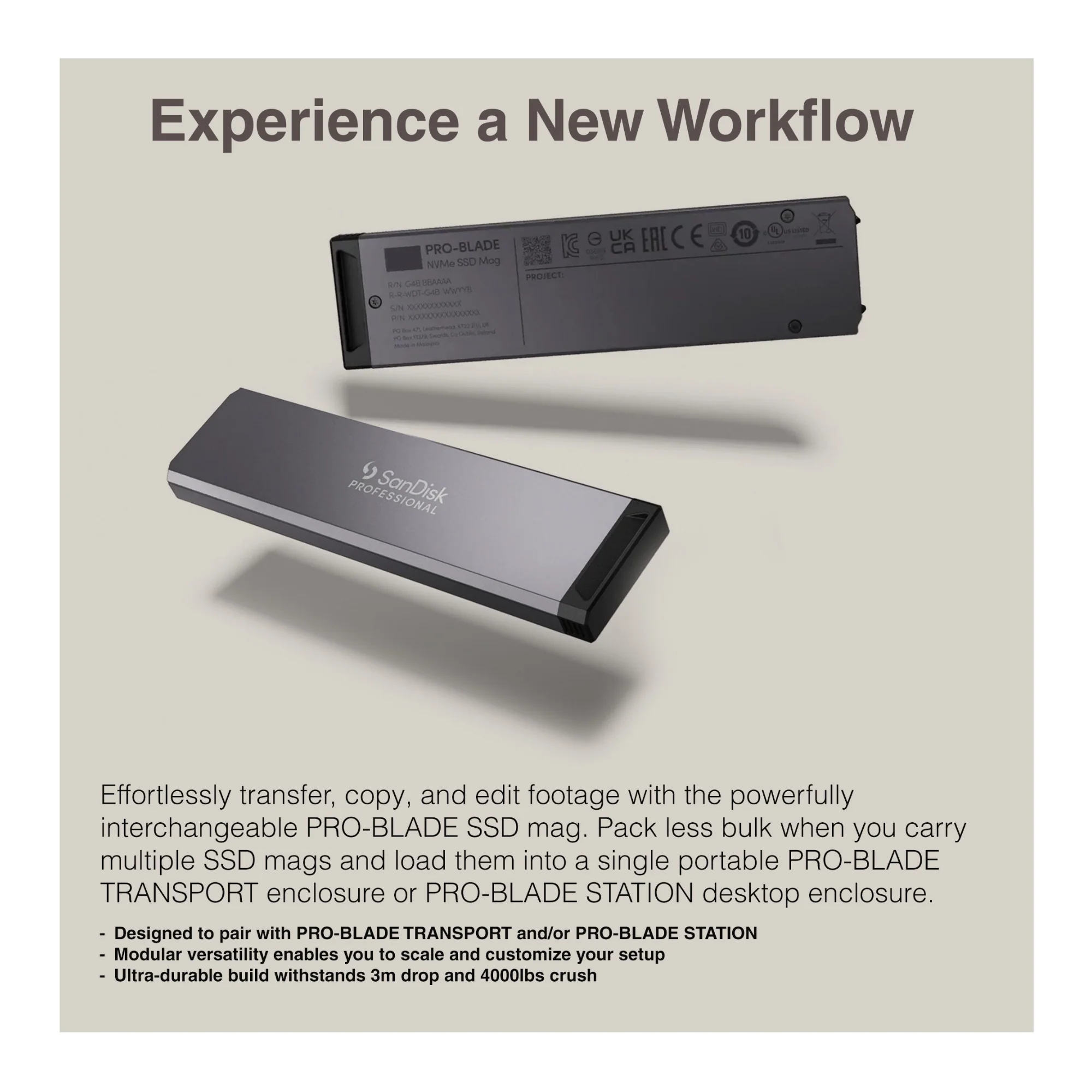 Sandisk Professional 2 TB Pro-Blade SSD MAG NvME with Pro-Blade Transport (0 TB) - Image 2
