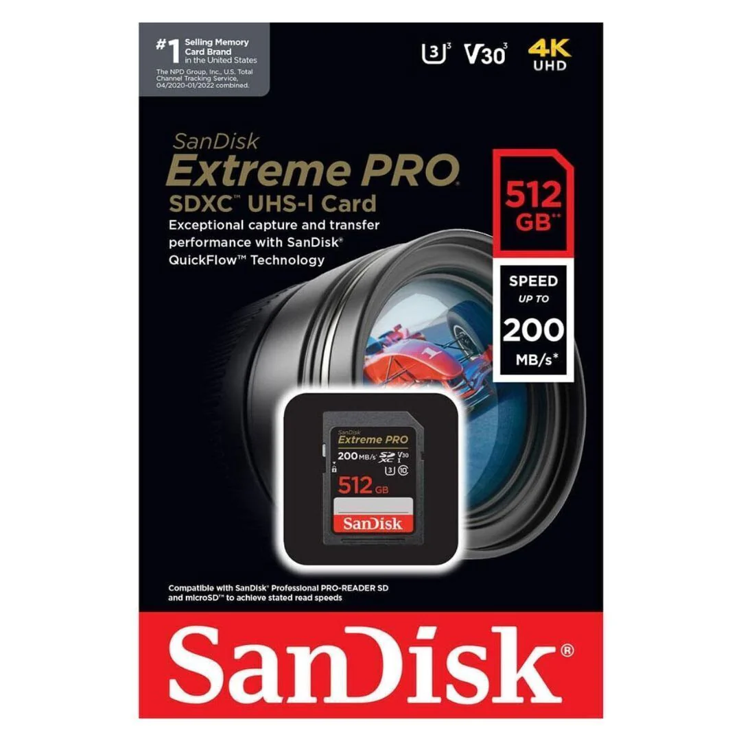 SanDisk Extreme Pro SDXC UHS-I Memory Card with 200MBPS Read and 140MBPS Write Speed (512GB, Black) - Image 4