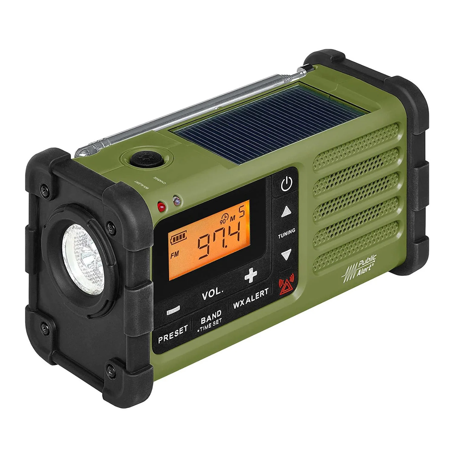 Sangean SG-112 AM/FM Multi-Powered Weather Emergency Radio (Green) - Image 2