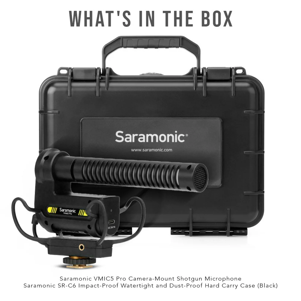 Saramonic VMIC5 Pro Camera-Mount Shotgun Microphone with Hard Case Bundle - Image 7