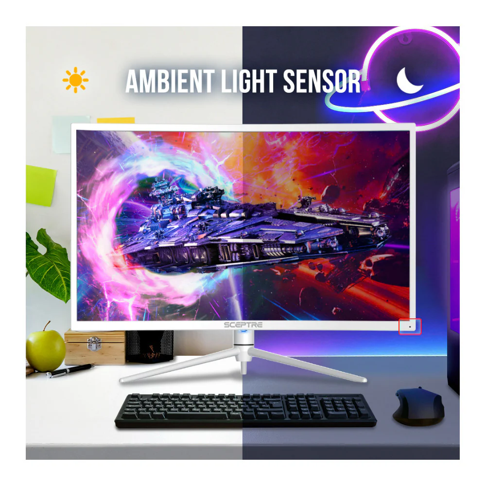 Sceptre 27-Inch Curved Nebula Series 16:9 2560x1440 165Hz Refresh Rate Gaming Monitor (White) - Image 8