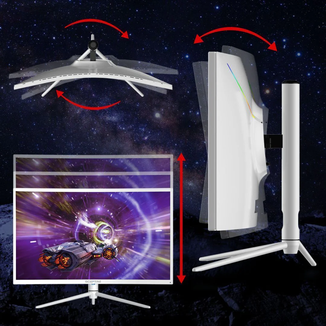 Scepture NEBULA 31.5-Inch Curved VESA Display 2560x1440 Quad HD Gaming Monitor with 99 Percent sRGB - Image 4