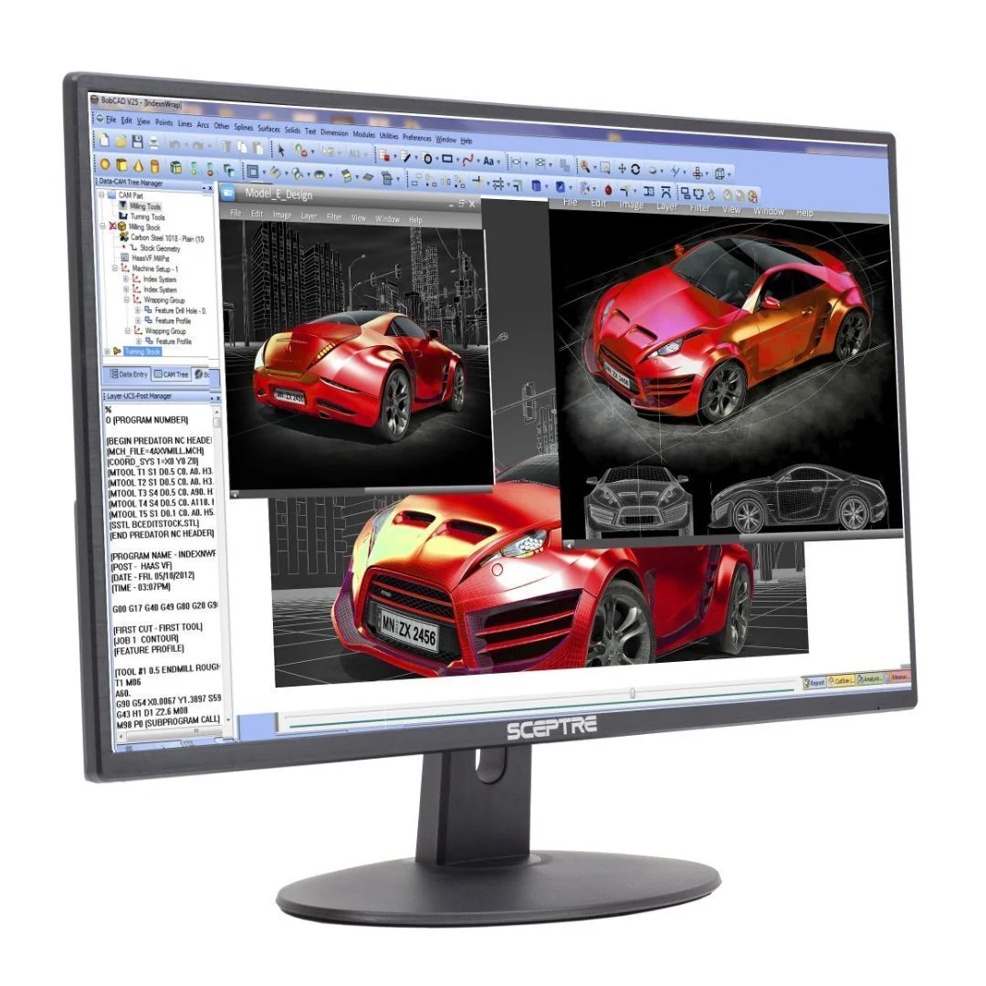 Sceptre E248W-19203R 24-Inch FHD Professional Ultra Slim LED Monitor with Built-In Speakers (Black) - Image 2
