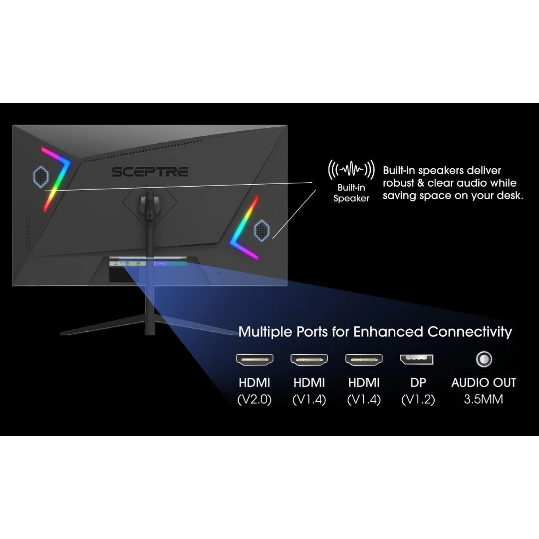Sceptre 27-Inch 165Hz Edgeless Gaming Monitor with FHD 1080 Resolution and Built-In Speaker (Black) - Image 5
