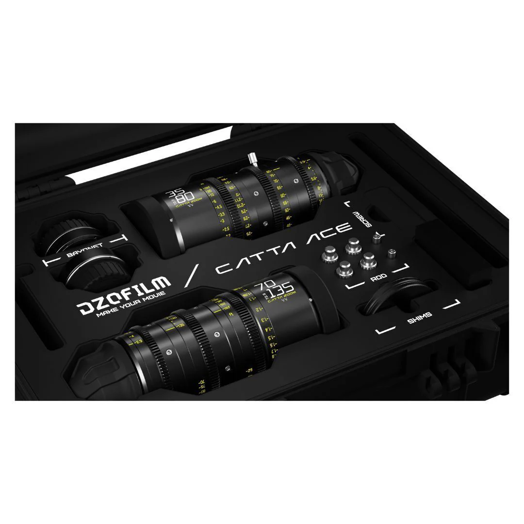 DZOFilm Catta Ace FF 35-80mm and 70-135mm T2.9 2-Lens Bundle with 16-Bladed Iris (PL and EF, Black) - Image 3