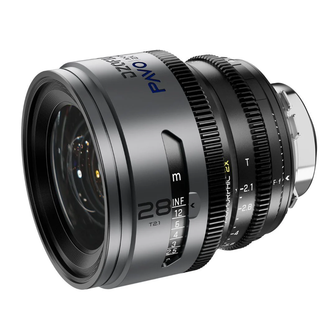 DZOFilm PAVO 28mm Anamorphic 2x T2.1 Blue Coating PL or EF Mount Lens (Space Gray and Black) - Image 2