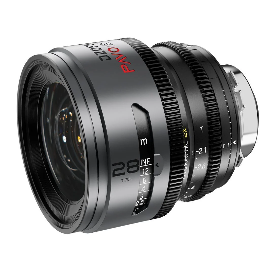 DZOFilm PAVO 28mm Anamorphic 2x T2.1 Neutral Coating PL or EF Mount Lens (Space Gray and Black) - Image 2