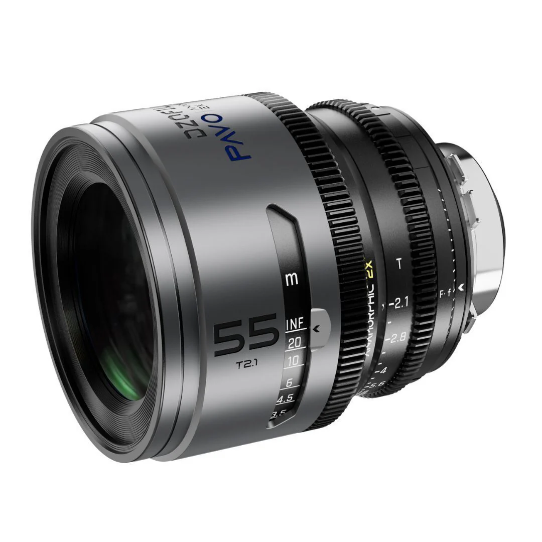 DZOFilm PAVO 55mm Anamorphic 2x T2.1 Blue Coating and PL or EF Mount Lens (Space Gray and Black) - Image 2