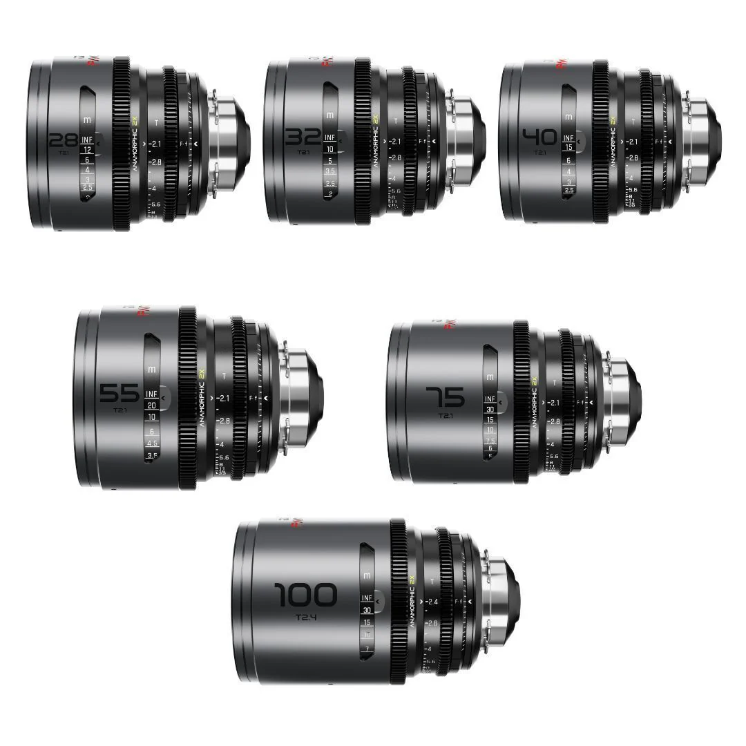DZOFilm Pavo 2x Anamorphic 6-Lens Set with Neutral Coating, PL or EF Mount (Space Gray and Black)