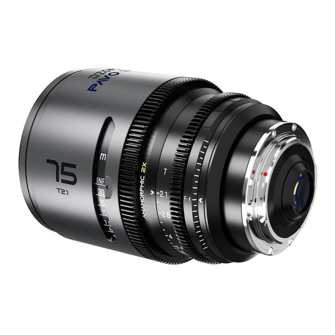 DZOFilm Pavo 75mm T2.1 2x Anamorphic Lens with PL or EF Mount (Space Gray and Black) - Image 2