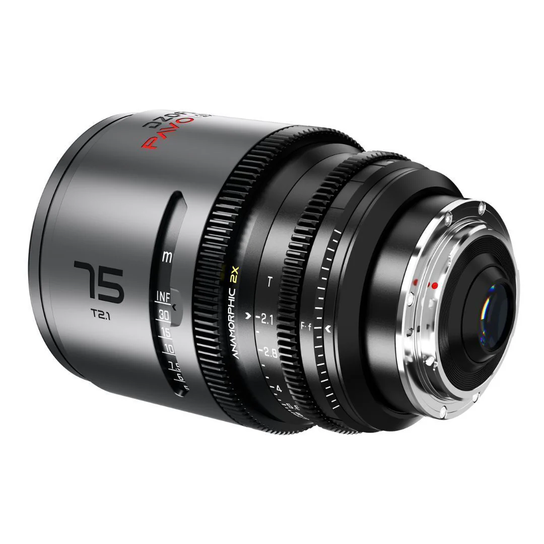 DZOFilm Pavo 75mm T2.1 2x Anamorphic Lens with PL or EF Mount (Space Gray and Black) - Image 2