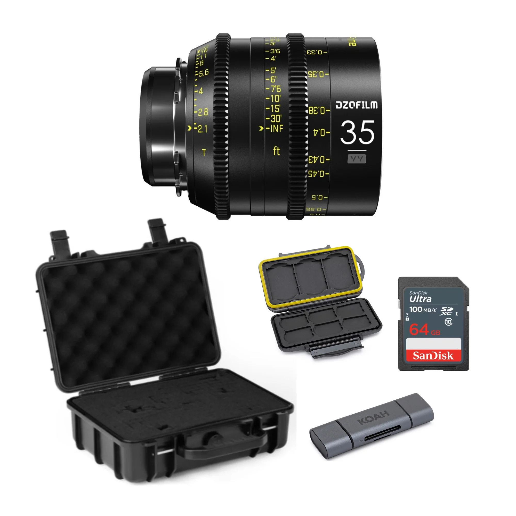 DZOFilm Vespid 35mm T2.1 Lens for Soft and Natural Bokeh (PL Mount) with Hard Carry Case Bundle