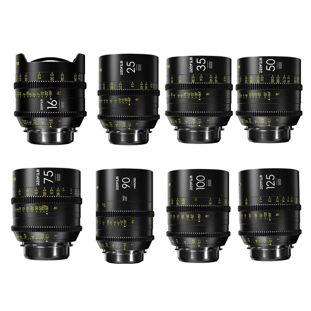 DZOFilm VESPID Prime Cine 8-Lens Kit with 270 Degrees Focus Rotation (PL and EF Mounts)