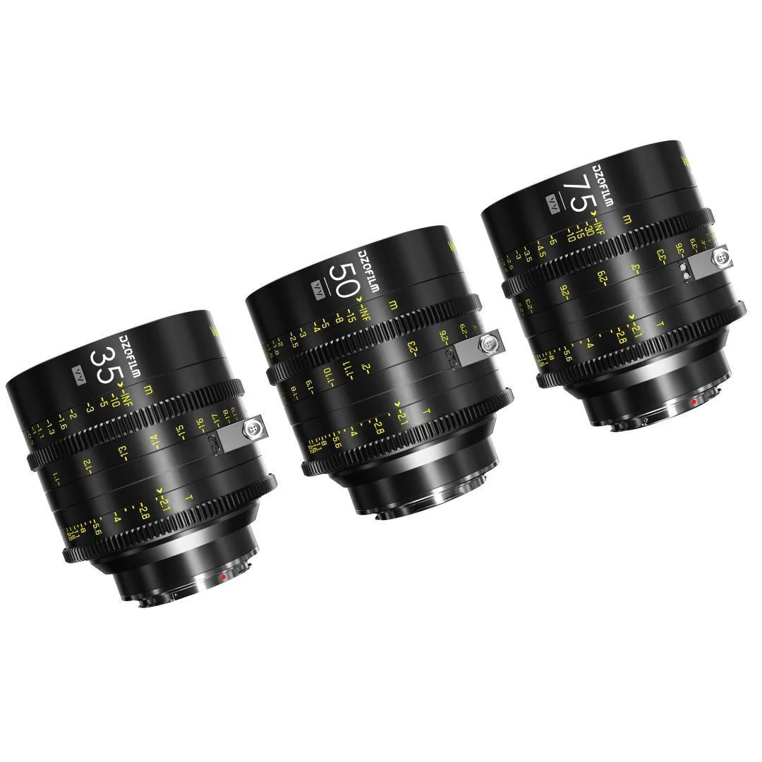 DZOFilm VESPID Cyber Full Frame PL and EF Mounts 35mm, 50mm, and 75mm 3-Lens Kit Iris (Black) - Image 3