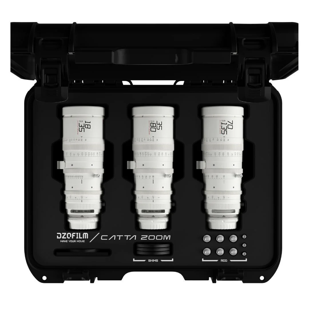 DZOFilm Catta FF 18 to 35mm, 35 to 80mm, and 70 to 135mm T2.9 Cine Zoom 3-Lens Bundle (White)