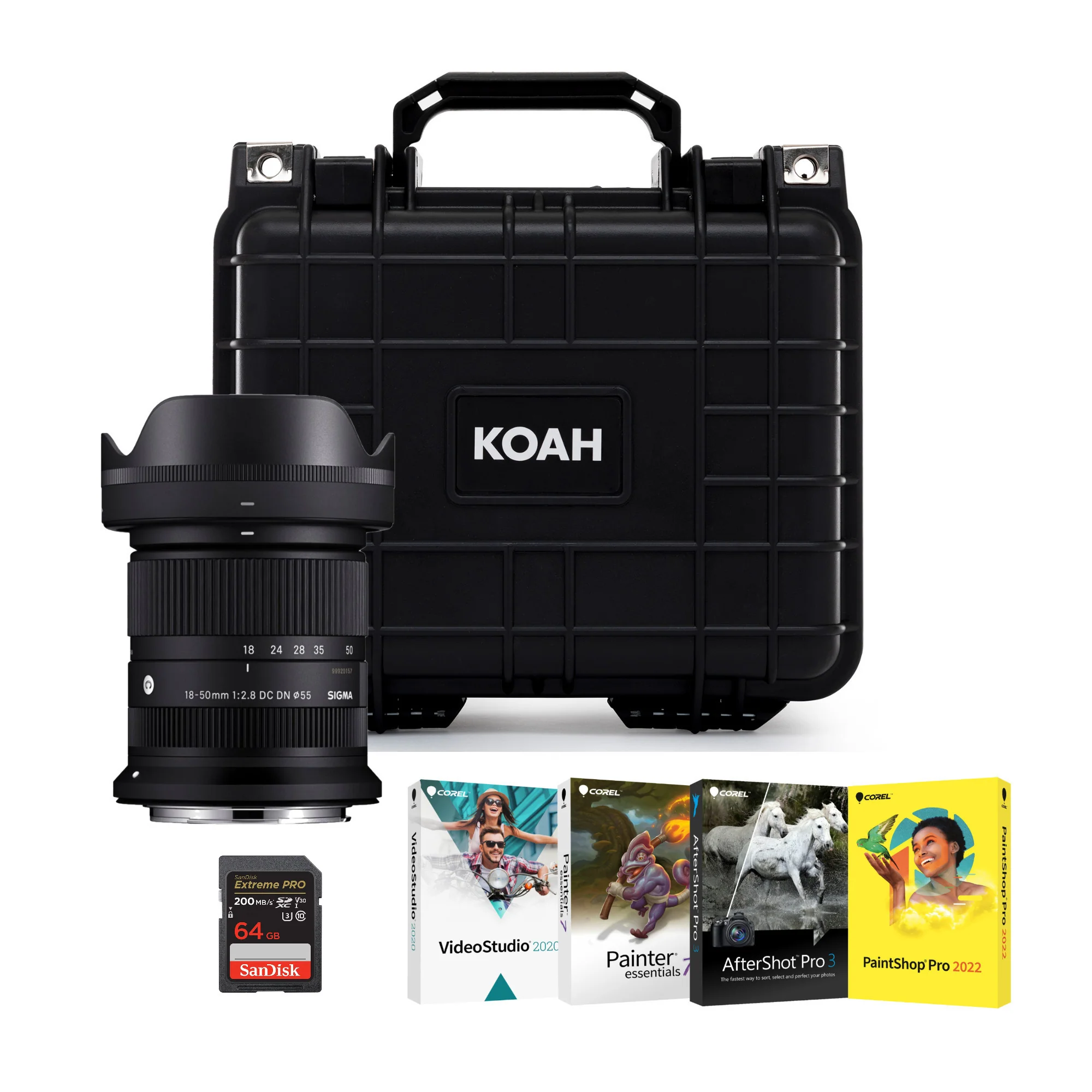 Sigma F2.8 DC DN Canon RF Mount Contemporary Lens with Weatherproof Hard Case Bundle