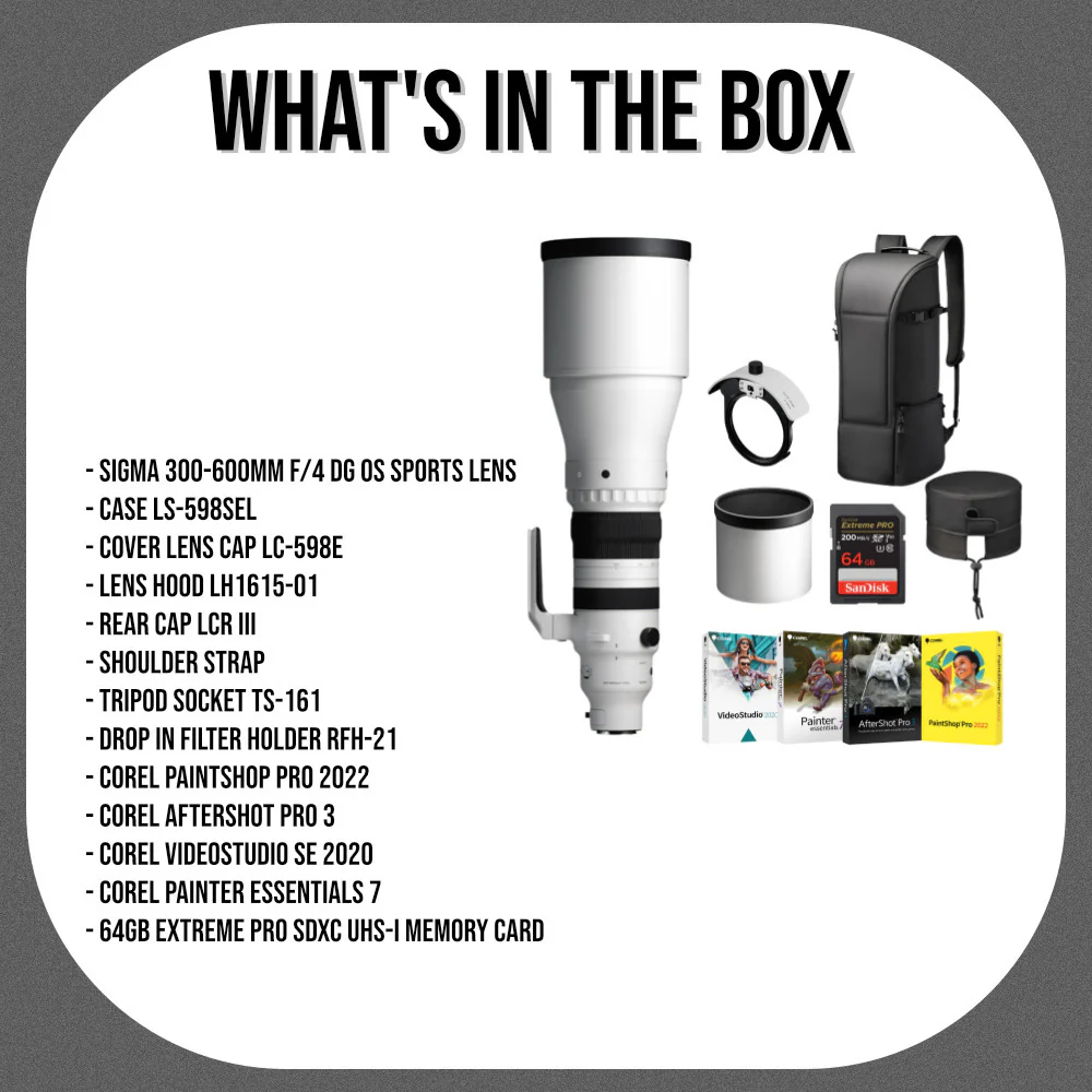 Sigma 300-600mm f/4 DG OS Sports Lens (L Mount) Bundle with Accessories - Image 10