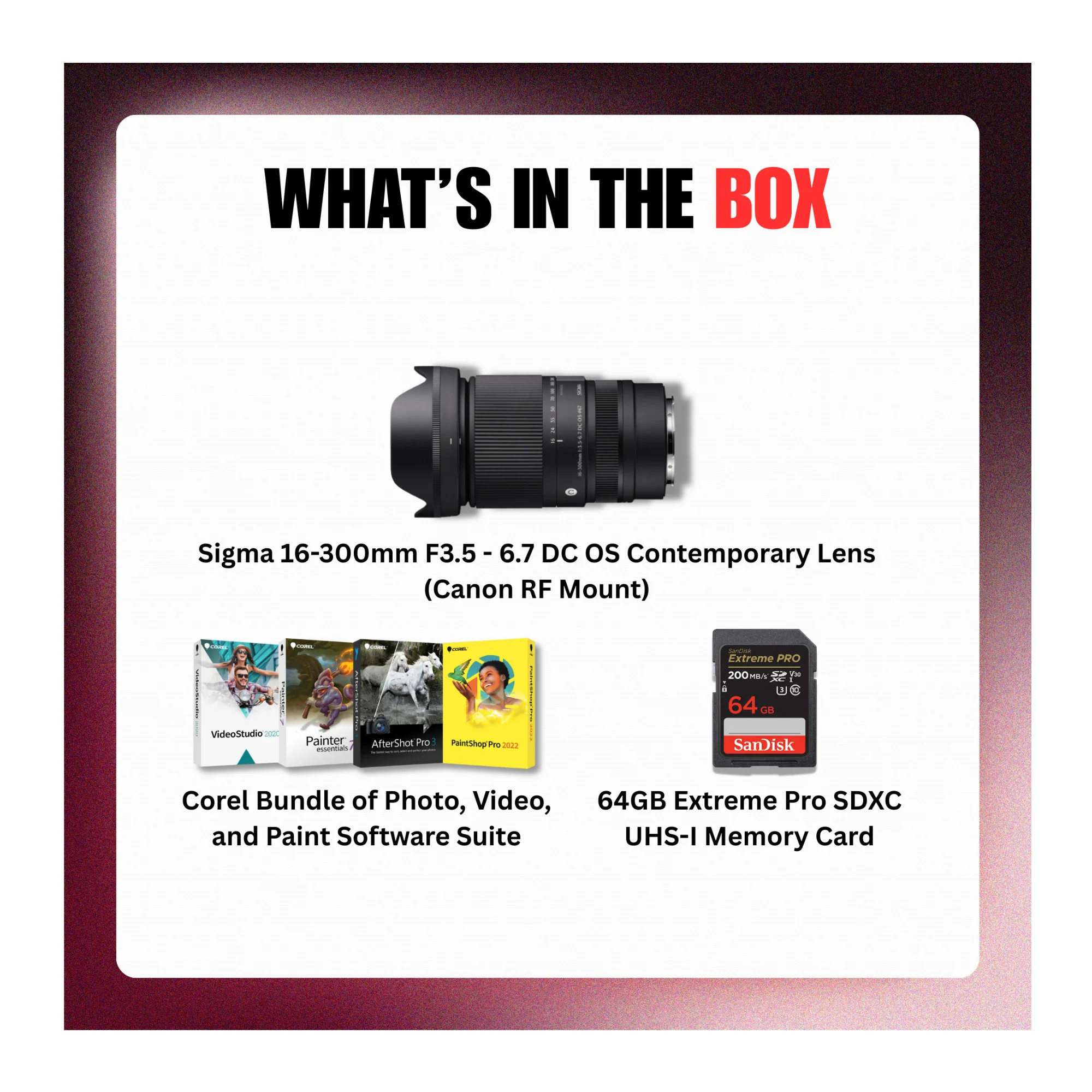 Sigma 16-300mm F3.5-6.7 DC OS Contemporary Lens (Canon RF Mount) Bundle - Image 10