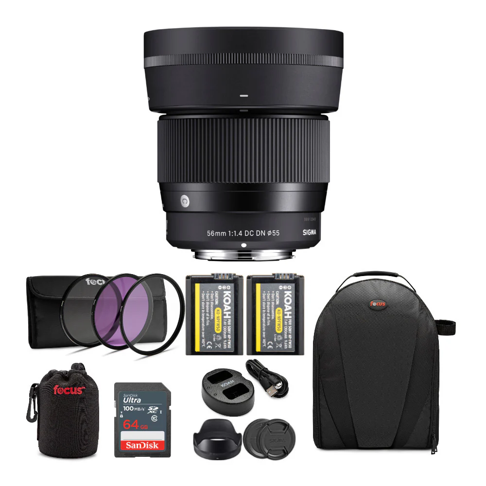 Sigma 56mm f/1.4 DC DN Contemporary Lens for Sony E-Mount Cameras Bundle - Image 2