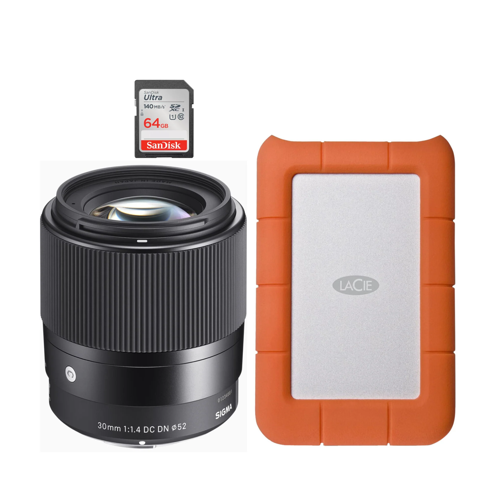Sigma 30mm F1.4 DC DN Contemporary Lens for Nikon Z Mount (Black) w/Portable Hard Drive Bundle