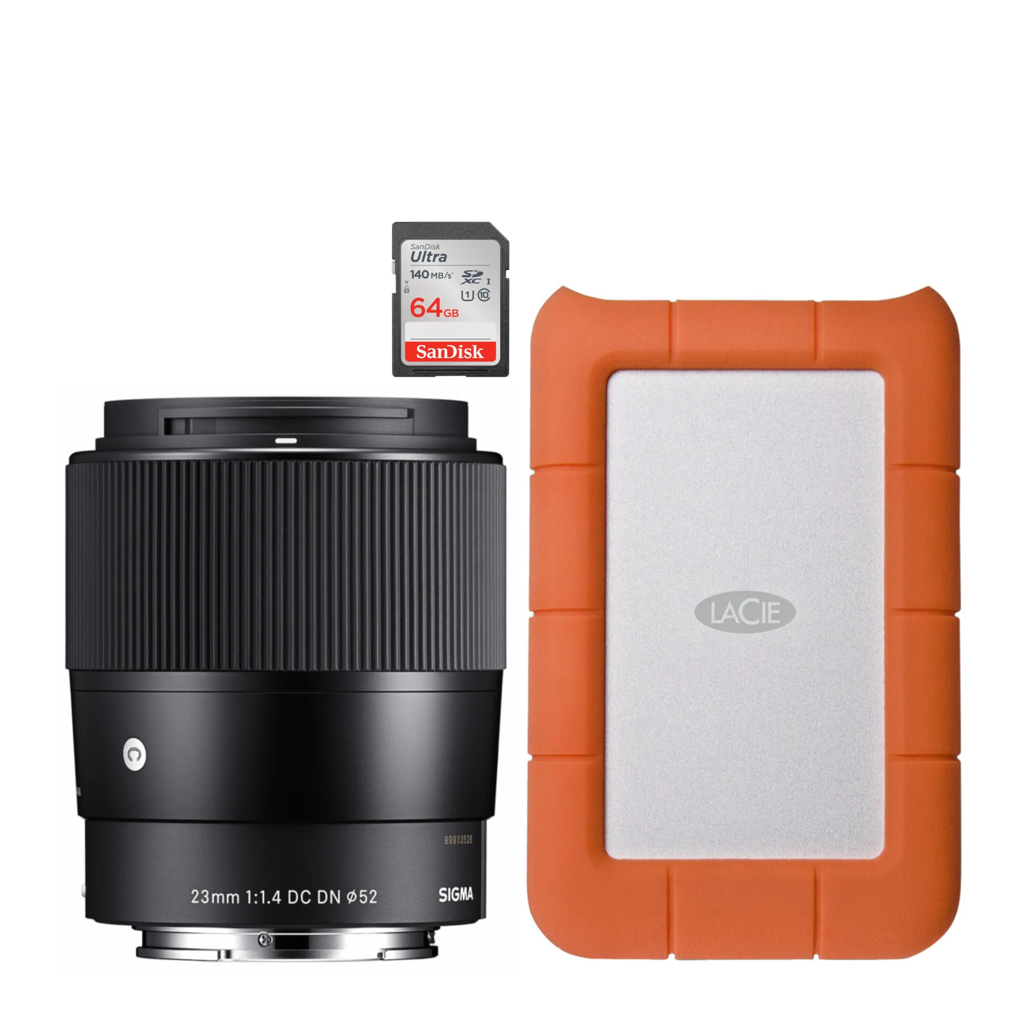 Sigma 23mm F1.4 DC DN Contemporary Series Large Aperture Lens for Sony E Mount w/Hard Drive Bundle