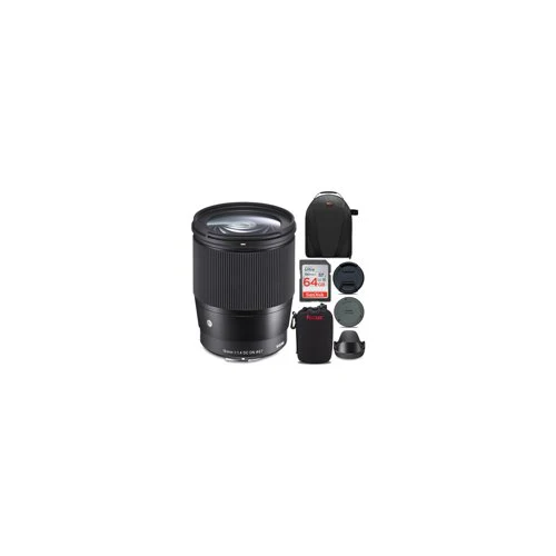 Sigma 16mm f/1.4 DC DN Contemporary Lens for Canon EF-M with 64GB Ultra SDXC UHS-I Card Bundle - Image 3
